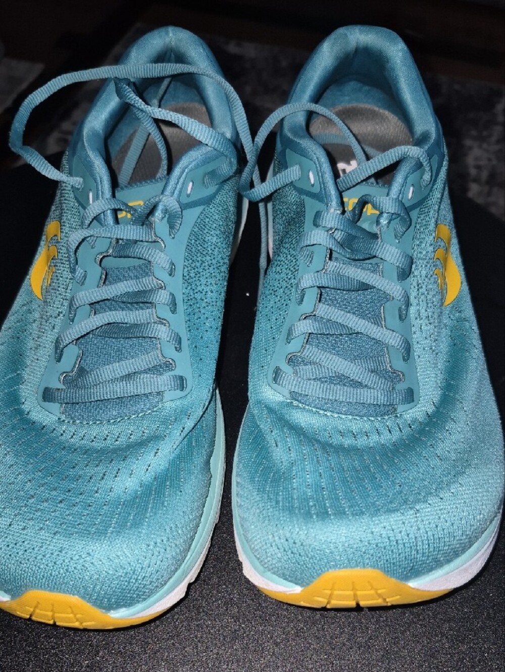 Women's Teal Athletic Running Shoes with Yellow Accent - Picture 3 of 9